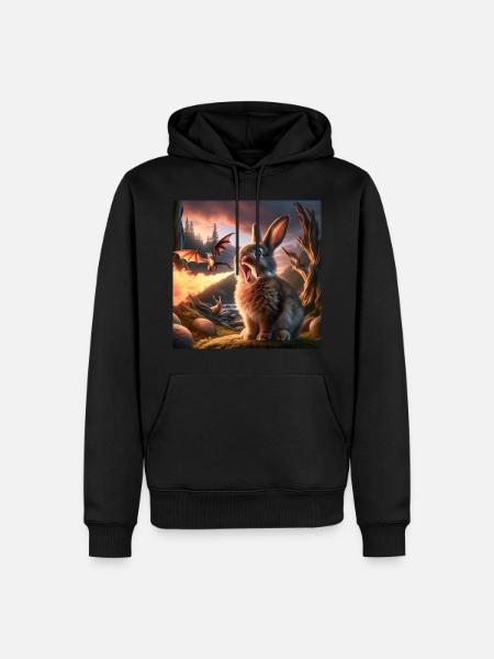 Fire Breathing Bunny Dragon #26 - Men’s Premium Organic Hoodie - black
