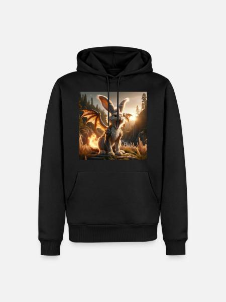 Fire Breathing Bunny Dragon #24 - Men’s Premium Organic Hoodie - black