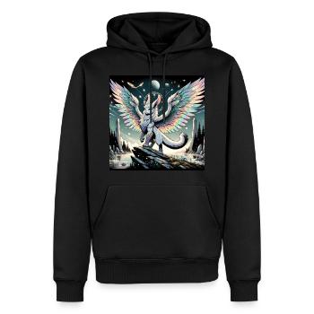 Mythical Bunny Dragon - Men’s Premium Organic Hoodie - black - Front - Nico (187cm)
