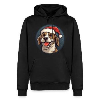 Hund Weihnachten - Männer Premium Bio Hoodie - Schwarz - Vorne - Nico (187cm)