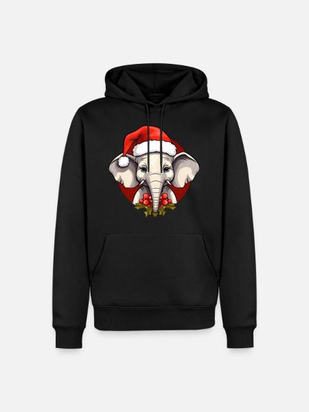 Elephant Christmas - Men’s Premium Organic Hoodie - black