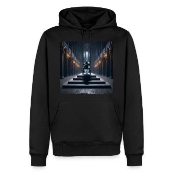 Fart Souls - Hollow Knight on Porcelain Throne #06 - Men’s Premium Organic Hoodie - black - Front - Nico (187cm)