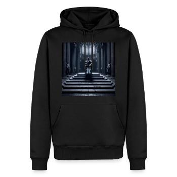 Fart Souls - Hollow Knight on Porcelain Throne #12 - Men’s Premium Organic Hoodie - black - Front - Nico (187cm)