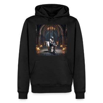 Fart Souls - Hollow Knight on Porcelain Throne #02 - Men’s Premium Organic Hoodie - black - Front - Nico (187cm)