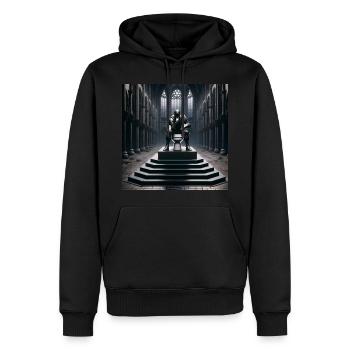 Fart Souls - Hollow Knight on Porcelain Throne #09 - Men’s Premium Organic Hoodie - black - Front - Nico (187cm)