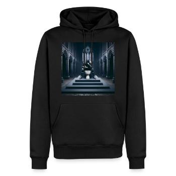Fart Souls - Hollow Knight on Porcelain Throne #08 - Men’s Premium Organic Hoodie - black - Front - Nico (187cm)