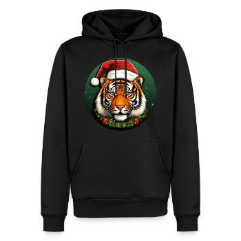 Tiger Christmas - Men’s Premium Organic Hoodie - black - Front - Nico (187cm)