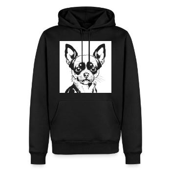 Chihuahua drôle portant des lunettes de soleil Chihuahuas - Sweat à capuche Premium bio Homme - noir - Devant - Nico (187cm)