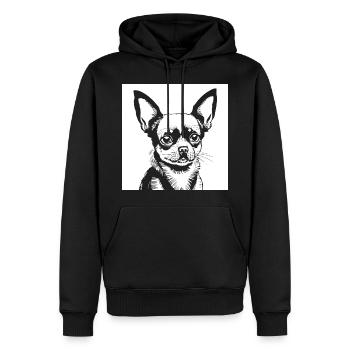 Funny Chihuahua wearing Sunglasses Chihuahuas - Men’s Premium Organic Hoodie - black - Front - Nico (187cm)