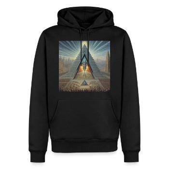 Assimilate - Men’s Premium Organic Hoodie - black - Front - Nico (187cm)