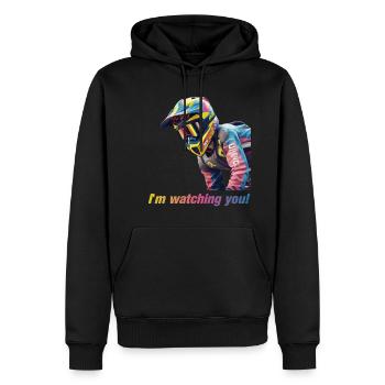 Motocross rider watching you AI - Männer Premium Bio Hoodie - Schwarz - Vorne - Nico (187cm)