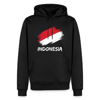 Vintage Indonesian: Indonesia Flag Sports Lovers - Men’s Premium Organic Hoodie - black - Front - Nico (187cm)