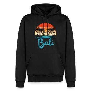 Vintage Surfing Bali Beach Indonesia - Men’s Premium Organic Hoodie - black - Front - Nico (187cm)