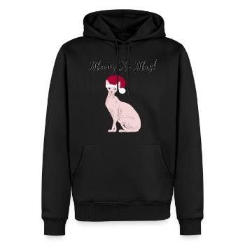 Meowy X-mas santacat sphynx - Männer Premium Bio Hoodie - Schwarz - Vorne - Nico (187cm)