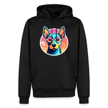 Dobermann Hund Zeichnung - Männer Premium Bio Hoodie - Schwarz - Vorne - Nico (187cm)