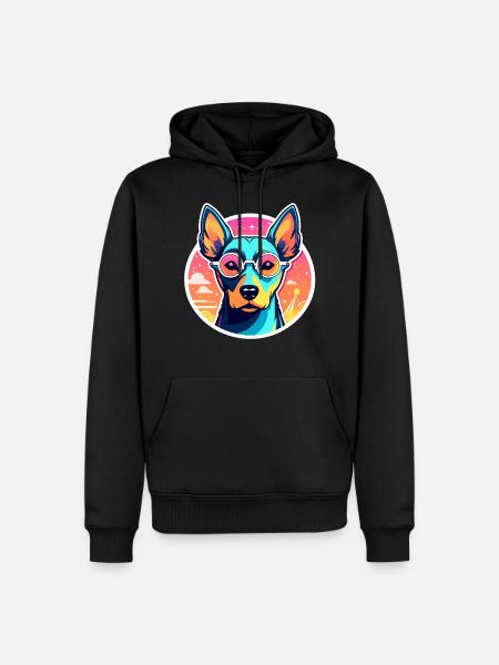 Doberman Dog Drawing - Men’s Premium Organic Hoodie - black