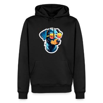 Doberman chien dessin - Sweat à capuche Premium bio Homme - noir - Devant - Nico (187cm)