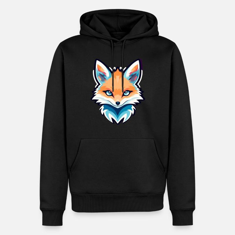 Fuchs Zeichnung - Männer Premium Bio Hoodie - Schwarz