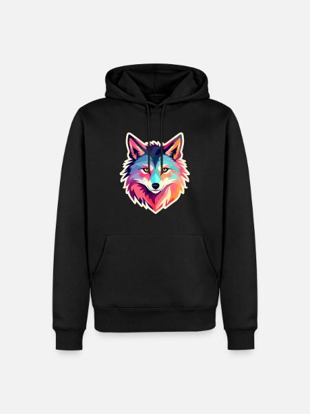 Wolf Drawing - Men’s Premium Organic Hoodie - black
