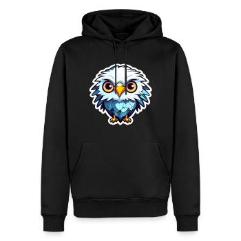 Dessin d’oiseau aigle - Sweat à capuche Premium bio Homme - noir - Devant - Nico (187cm)