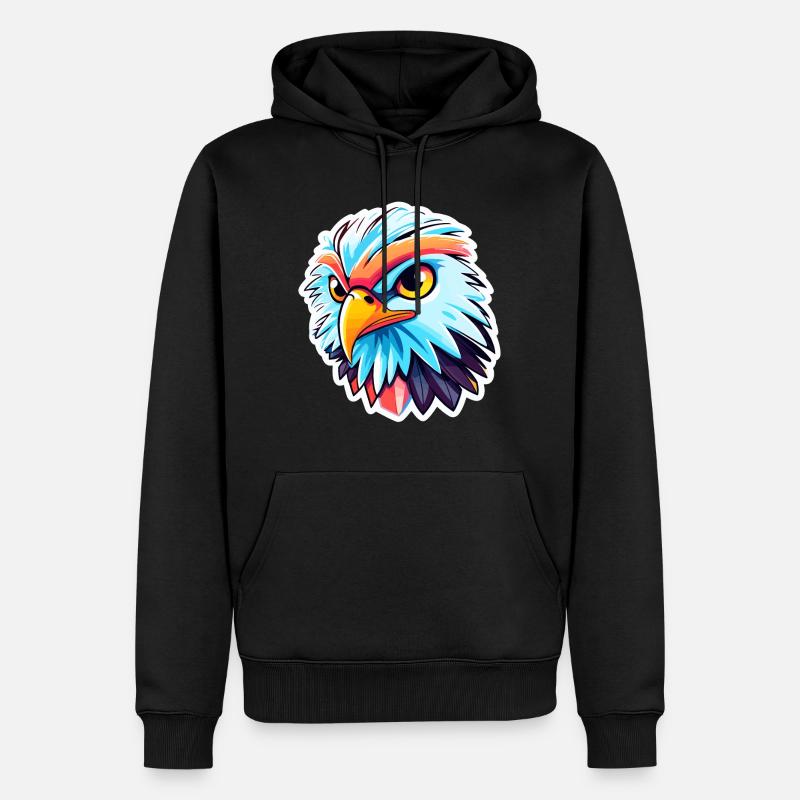 Adler Vogel Zeichnung - Männer Premium Bio Hoodie - Schwarz