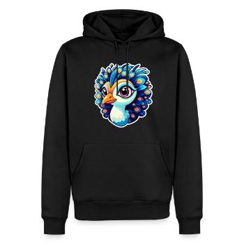 Peacock Bird Drawing - Men’s Premium Organic Hoodie - black - Front - Nico (187cm)