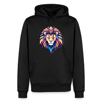 Löwe Zeichnung - Männer Premium Bio Hoodie - Schwarz - Vorne - Nico (187cm)