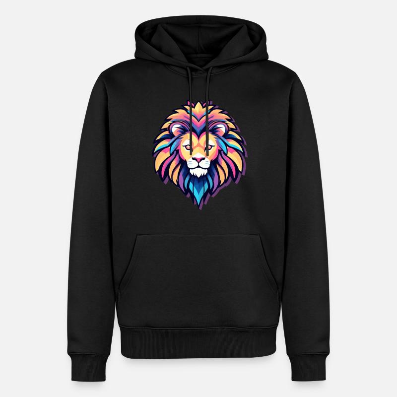 Dessin de Lion - Sweat à capuche Premium bio Homme - noir