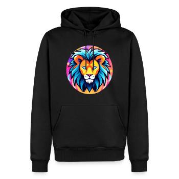 Löwe Zeichnung - Männer Premium Bio Hoodie - Schwarz - Vorne - Nico (187cm)