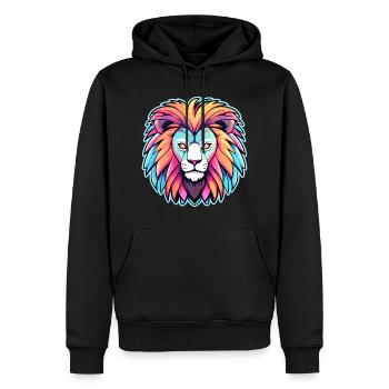 Löwe Zeichnung - Männer Premium Bio Hoodie - Schwarz - Vorne - Nico (187cm)