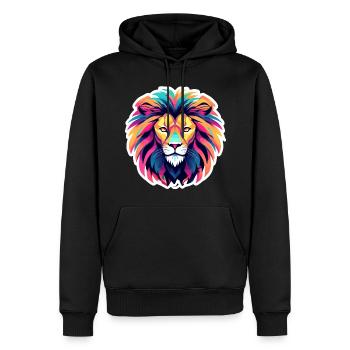 Löwe Zeichnung - Männer Premium Bio Hoodie - Schwarz - Vorne - Nico (187cm)