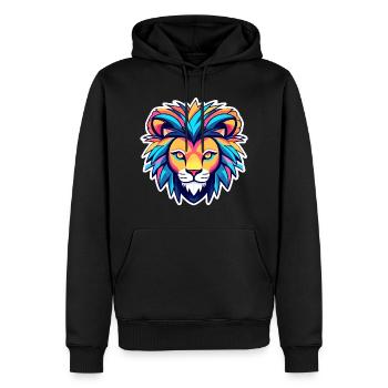 Löwe Zeichnung - Männer Premium Bio Hoodie - Schwarz - Vorne - Nico (187cm)