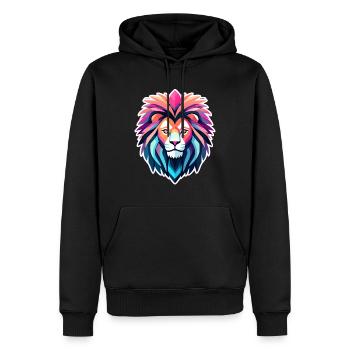 Löwe Zeichnung - Männer Premium Bio Hoodie - Schwarz - Vorne - Nico (187cm)