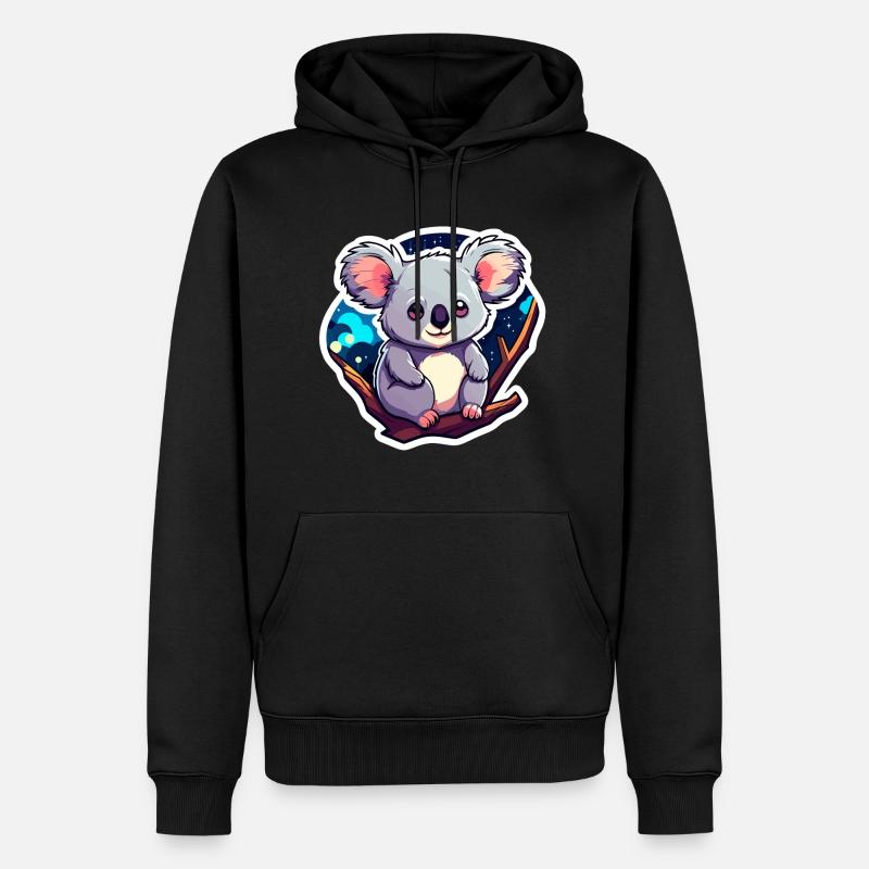 Dessin de koala - Sweat à capuche Premium bio Homme - noir