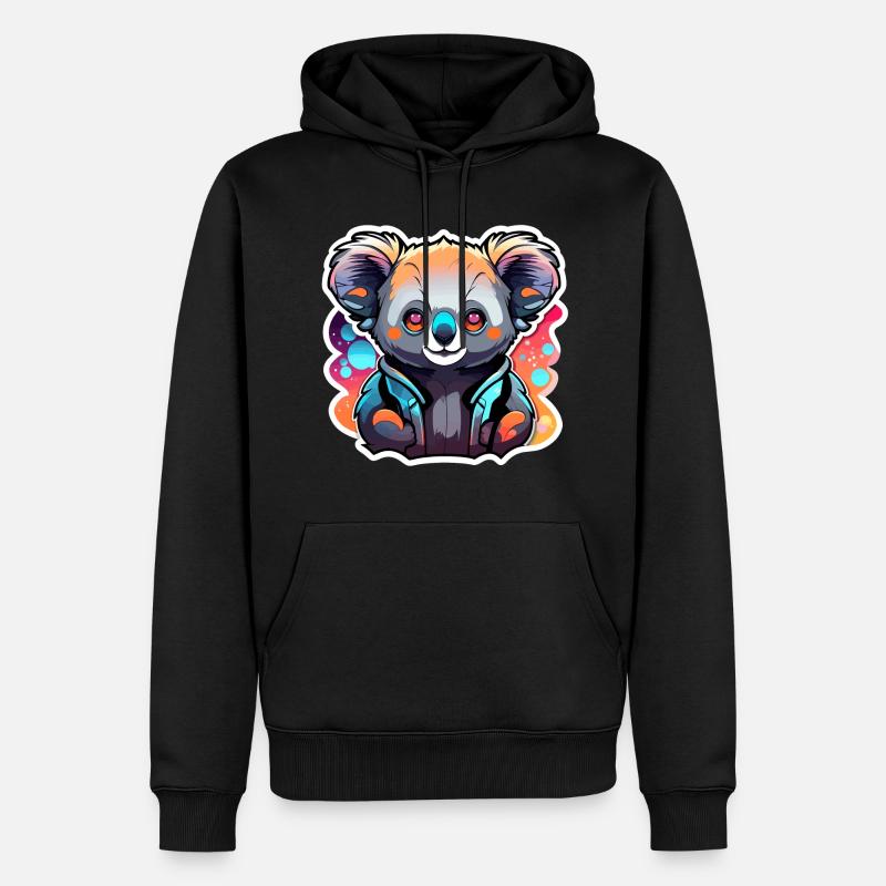 Dessin de koala - Sweat à capuche Premium bio Homme - noir