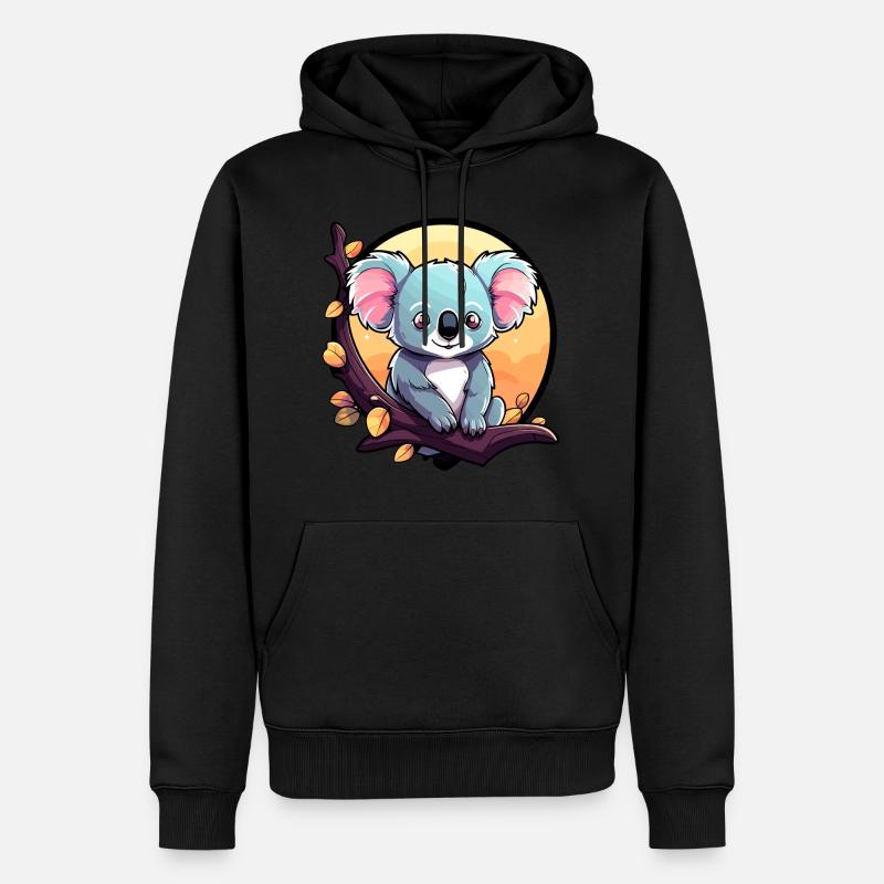 Dessin de koala - Sweat à capuche Premium bio Homme - noir