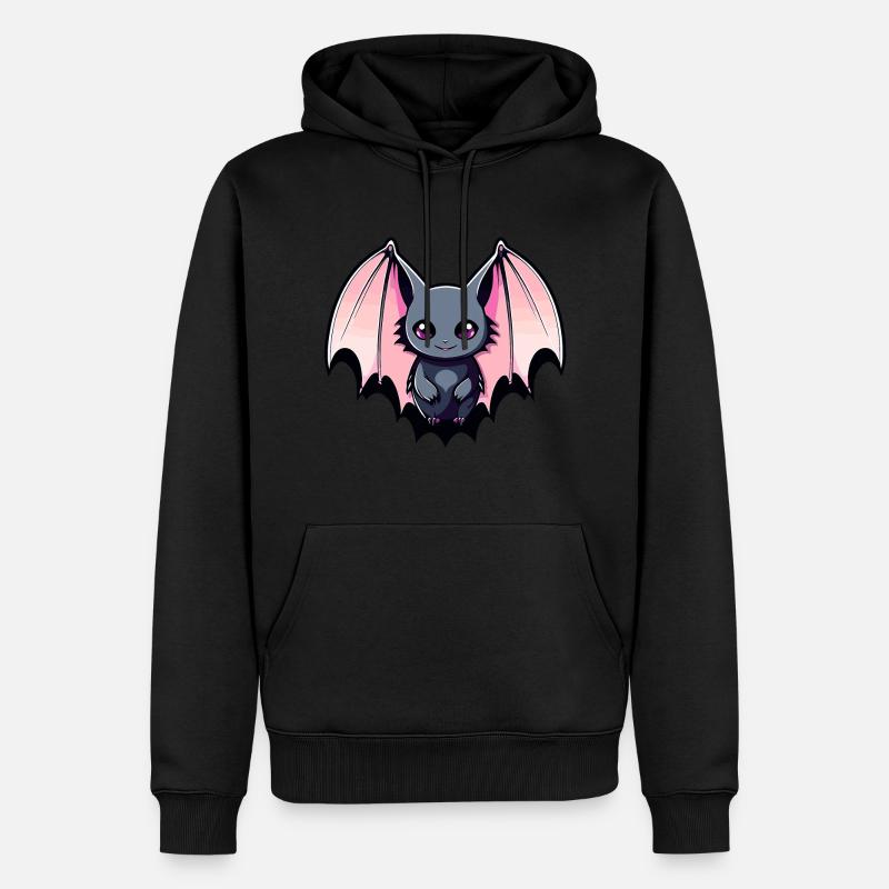 Fledermaus Illustration - Männer Premium Bio Hoodie - Schwarz