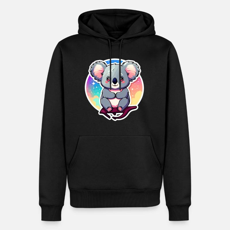 Dessin de koala - Sweat à capuche Premium bio Homme - noir