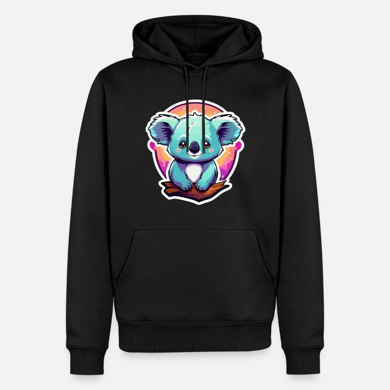 Koala Zeichnung - Männer Premium Bio Hoodie - Schwarz