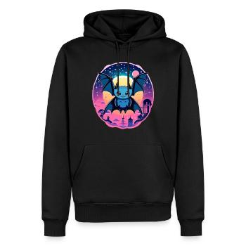 Bat Illustration - Men’s Premium Organic Hoodie - black - Front - Nico (187cm)