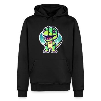 Tyrannosaurus Rex Dinosaurier Zeichnung - Männer Premium Bio Hoodie - Schwarz - Vorne - Nico (187cm)