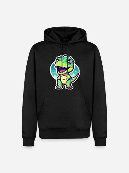 Tyrannosaurus Rex Dinosaur Drawing - Men’s Premium Organic Hoodie - black