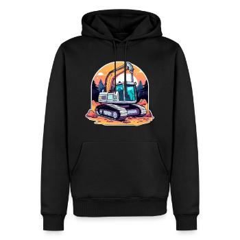 Bagger Baustelle Zeichnung - Männer Premium Bio Hoodie - Schwarz - Vorne - Nico (187cm)