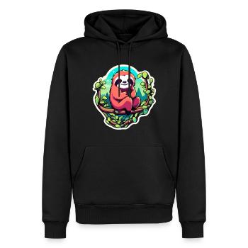 Faultier Zeichnung - Männer Premium Bio Hoodie - Schwarz - Vorne - Nico (187cm)