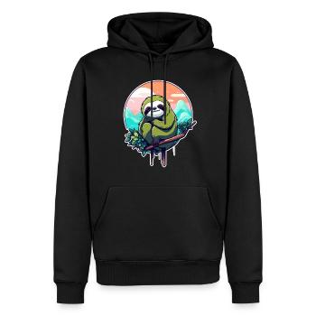 Faultier Zeichnung - Männer Premium Bio Hoodie - Schwarz - Vorne - Nico (187cm)