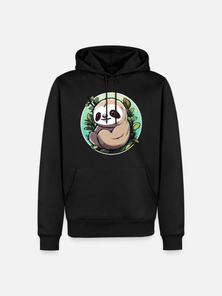 Sloth Drawing - Men’s Premium Organic Hoodie - black