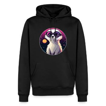 Erdmännchen Zeichnung - Männer Premium Bio Hoodie - Schwarz - Vorne - Nico (187cm)