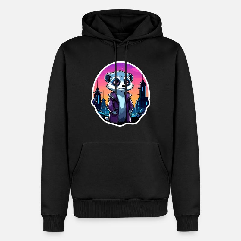 Dessin de suricate - Sweat à capuche Premium bio Homme - noir