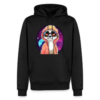 Erdmännchen Zeichnung - Männer Premium Bio Hoodie - Schwarz - Vorne - Nico (187cm)