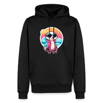 Erdmännchen Zeichnung - Männer Premium Bio Hoodie - Schwarz - Vorne - Nico (187cm)